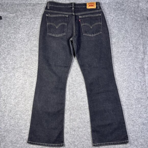 Vintage Levis Jeans Womens 12 Black 515 M Mis Boot Cut Low Rise Stretch Faded - Picture 2 of 11